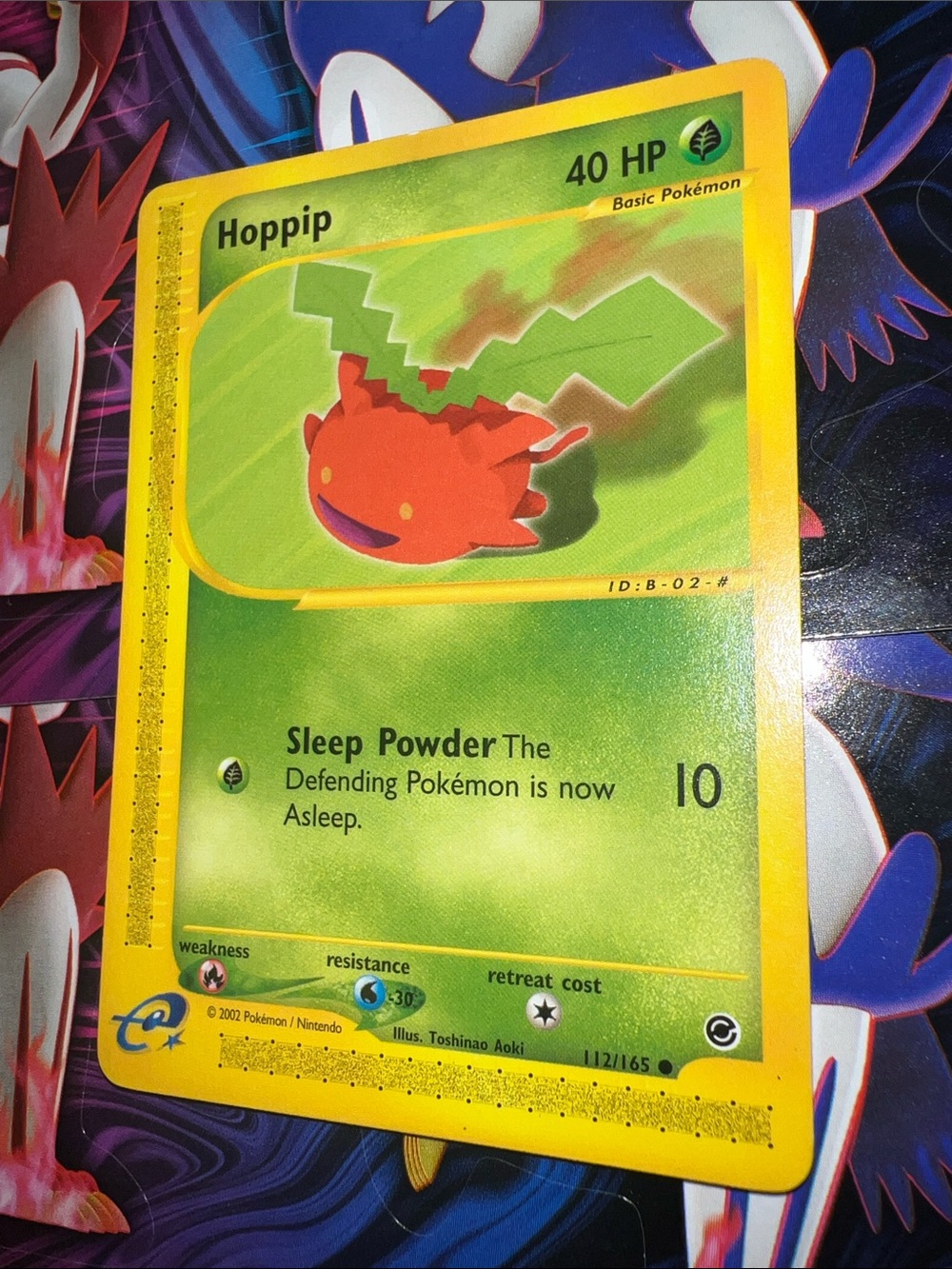 Pokemon Hoppip Card - Yellow & Green Artwork